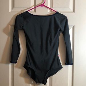 Yumiko leotard, Medium, Graphite color with 3/4 sleeves